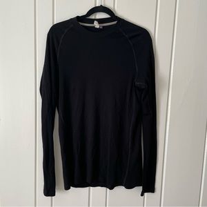 ibex Black Long Sleeve Merino Wool Shirt